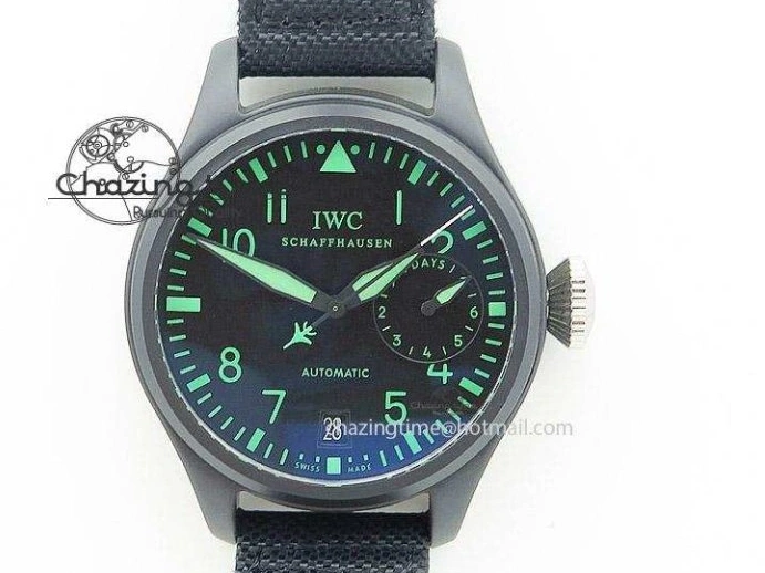 MIROTIME 0129 Pilot Black Ace BLSF 1:1 Best Edition White Lume Dial on Black Nylon Strap MIYOTA OnTrend 7021
